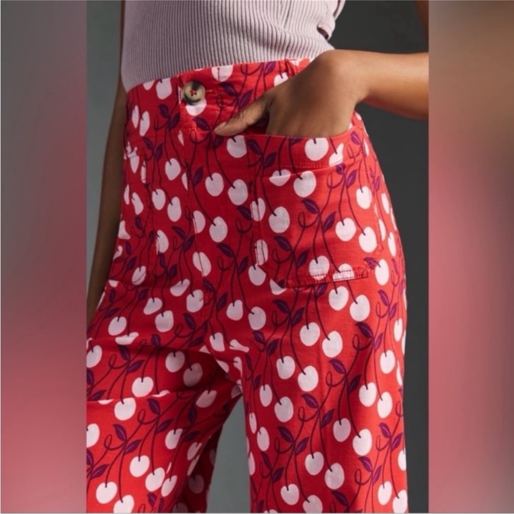 Maeve by Anthropologie The Colette Cherries Wide-Leg Pants - Picture 3 of 6